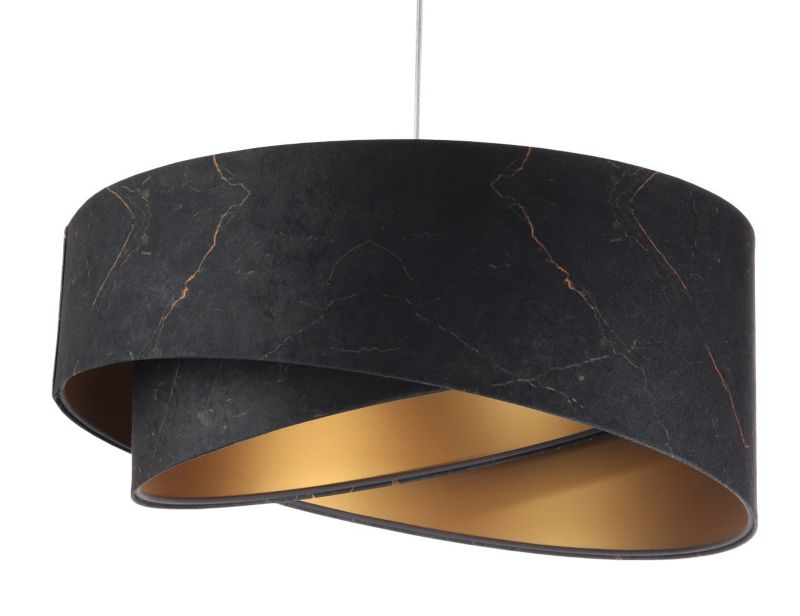 Lampa wisząca Galaxy BPS Koncept 1xE27 czarna welurowa złote wnętrze 1 szt.