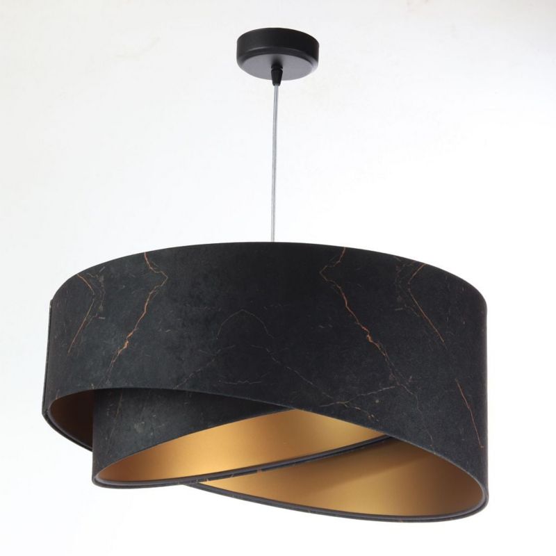 Lampa wisząca Galaxy BPS Koncept 1xE27 czarna welurowa złote wnętrze 1 szt.