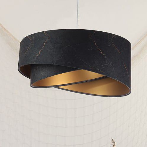 Lampa wisząca Galaxy BPS Koncept 1xE27 czarna welurowa złote wnętrze 1 szt.