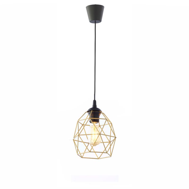 Lampa Wisząca GALAXY TK Lighting Złota Klosz 1xE27 20x20 cm 1szt.