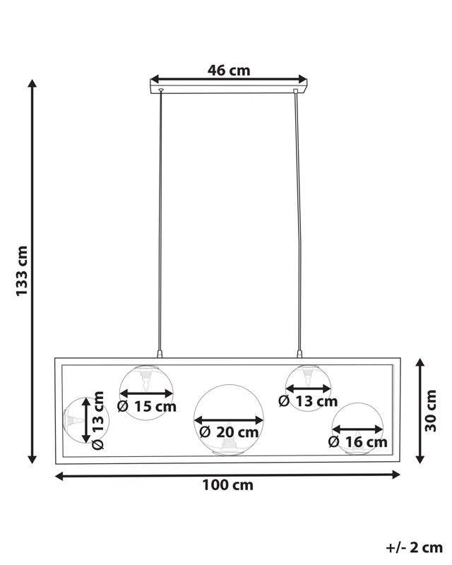 Lampa wisząca Geehi Metal Mosiężny 1 szt.