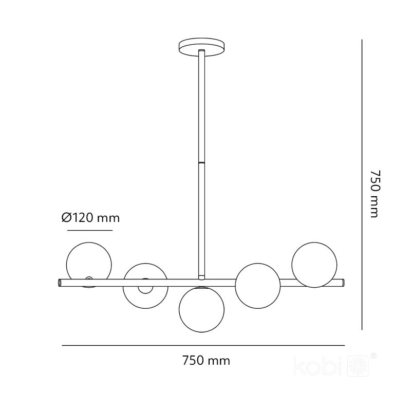 Lampa wisząca Globe Elegance Gold Kobi S5 5xG9 1szt.