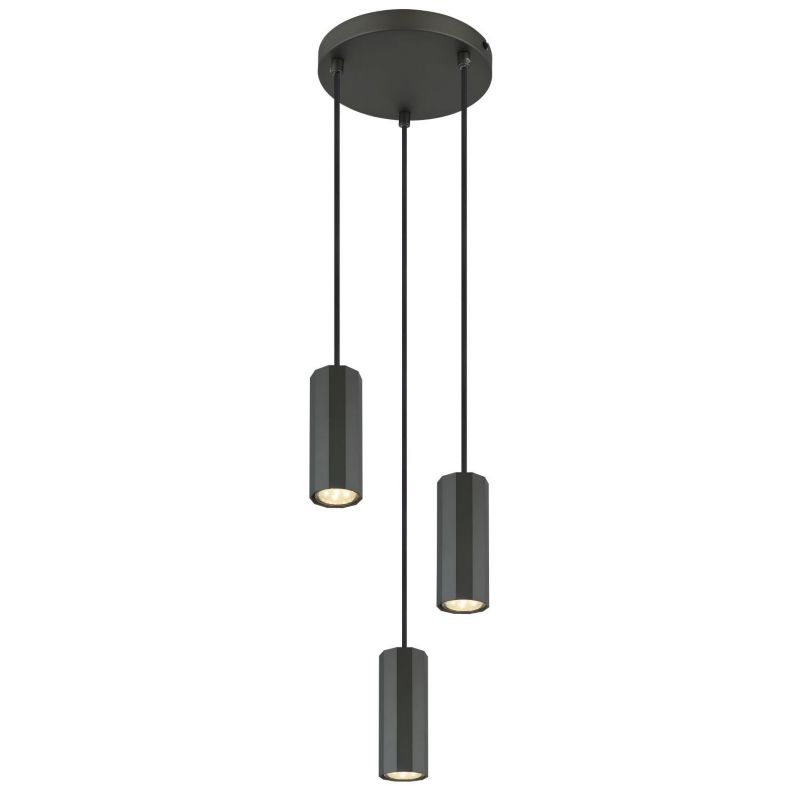 Lampa wisząca Globo JAMES 57918-3H szara mat 3xGU10 regulowana wysokość nowoczesna do salonu i jadalni 1 szt.