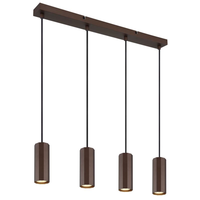 Lampa wisząca Globo JAMES 57919-4H brązowa, 4xGU10, regulacja wysokości, metal/aluminium, IP20 1 szt.