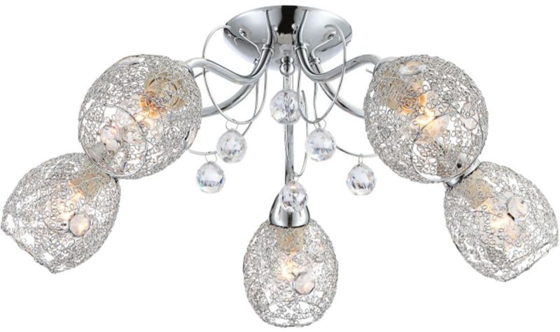 Lampa wisząca Globo Kordula 5x40W chrom, metalik, E14, IP20, 54cm, wys. 22cm, 1 szt.