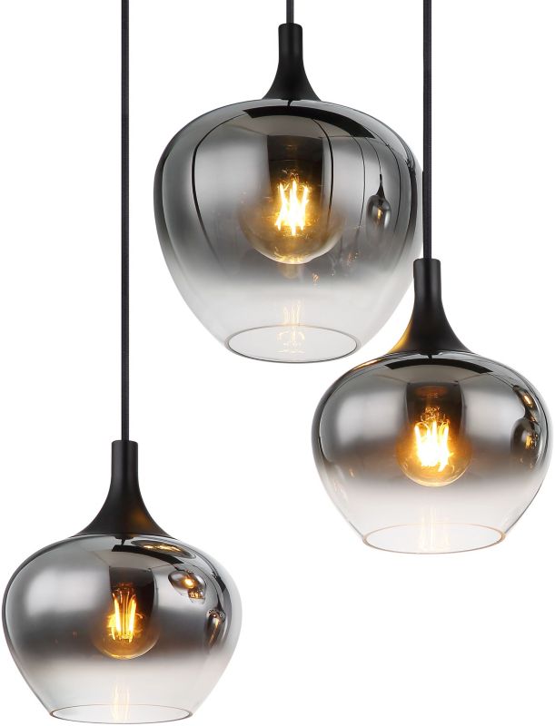 Lampa wisząca Globo Lighting Maxy 6x40W czarny mat/dymione szkło 120 cm E27 1 szt.