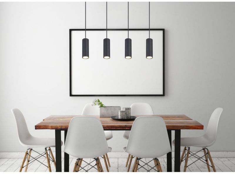 Lampa wisząca Globo Lighting Robby 4x35W czarny mat GU10 IP20 metal 1 szt.