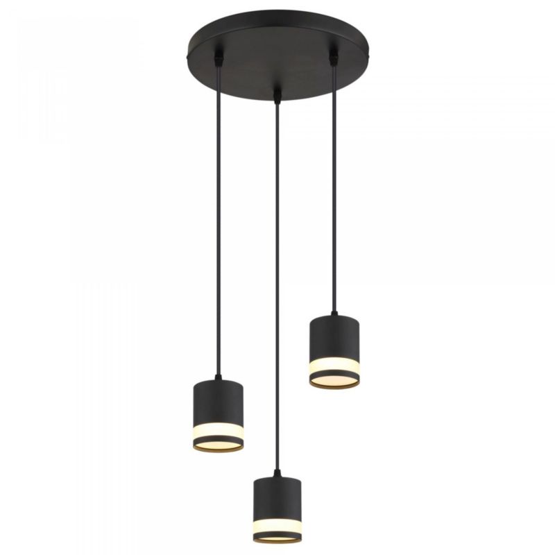 Lampa wisząca Globo LUCERO 57852-3H czarna mat, 3x GX53 LED 3000K ciepła biel, regulacja wysokości 1 szt.