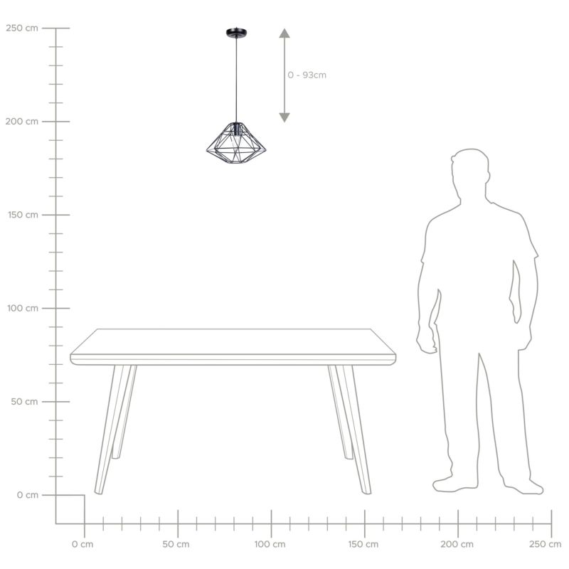 Lampa wisząca Guam Metal Czarny 1 szt.