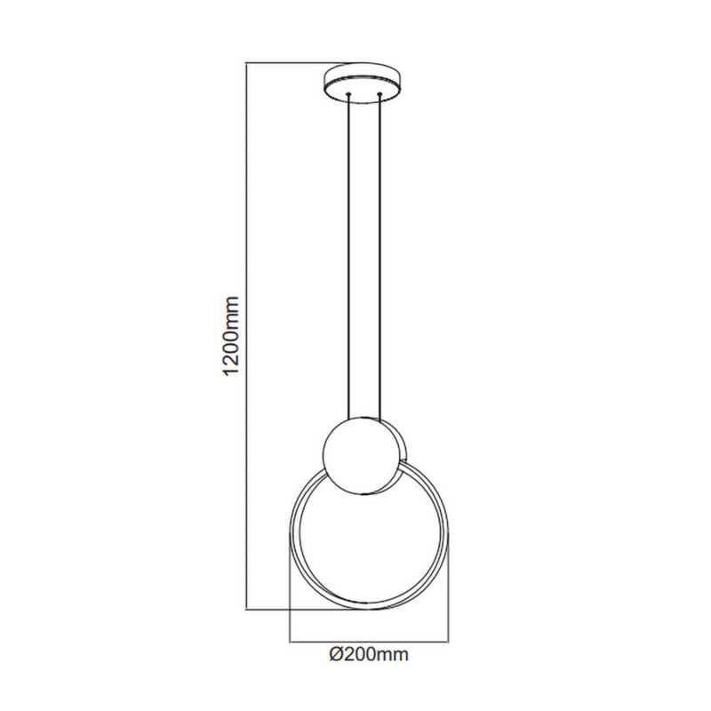 Lampa wisząca HOROZ LED,lampa sufitowa 11W, 660lm, 4000K, IP20, złota, FOREVER 1szt.