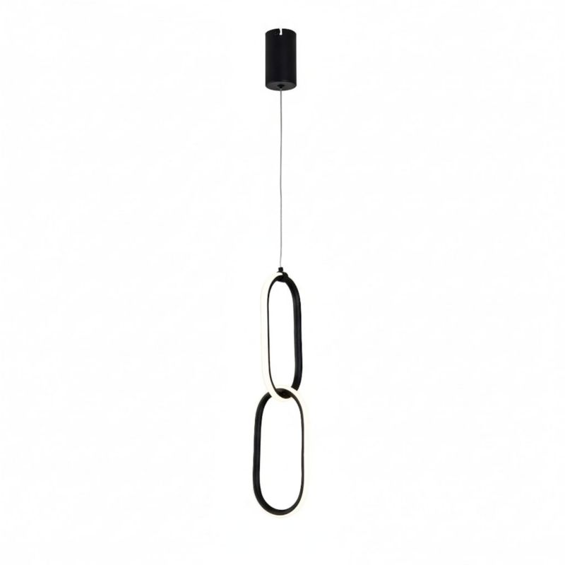 Lampa wisząca HOROZ LED,lampa sufitowa 12W, 700lm, 4000K, IP20, czarna, SANTANA 1szt.
