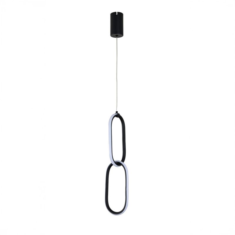 Lampa wisząca HOROZ LED,lampa sufitowa 12W, 700lm, 4000K, IP20, czarna, SANTANA 1szt.