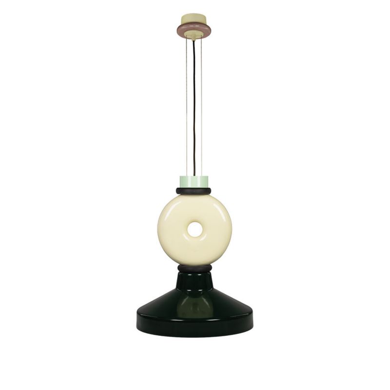 Lampa wisząca ILUMI Kudoni zielony E27 1 źródło światła kolor zielony kremowy wys. 160 cm 1 szt.