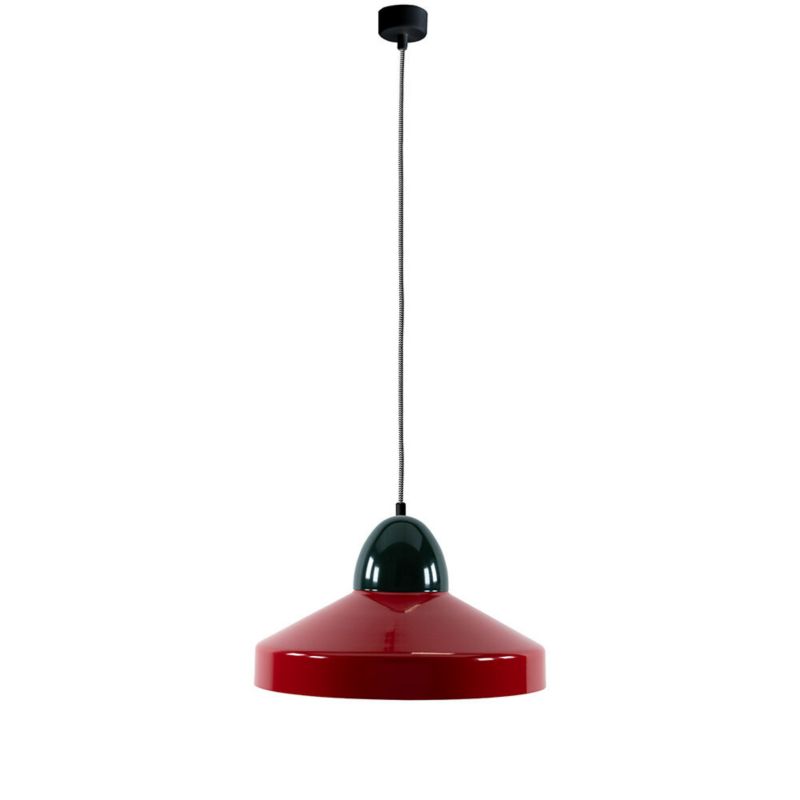 Lampa wisząca ILUMI Leso czerwony E27 1 źródło światła kolor czerwony zielony wys. 170 cm 1 szt.