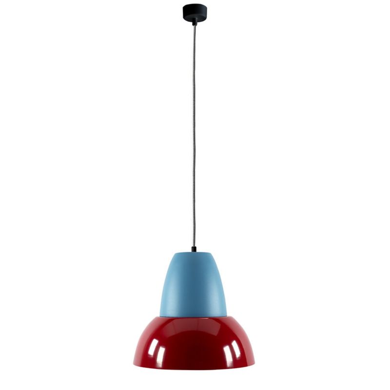 Lampa wisząca ILUMI Merita czerwony E27 1 źródło światła kolor czerwony niebieski wys. 181 cm 1 szt.