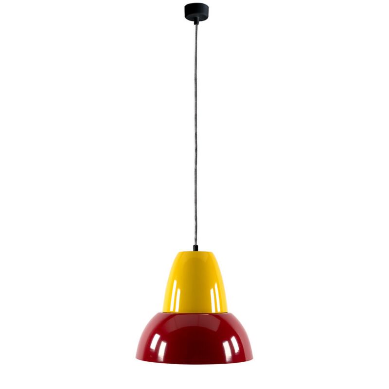 Lampa wisząca ILUMI Merita czerwony E27 1 źródło światła kolor czerwony żółty wys. 181 cm 1 szt.