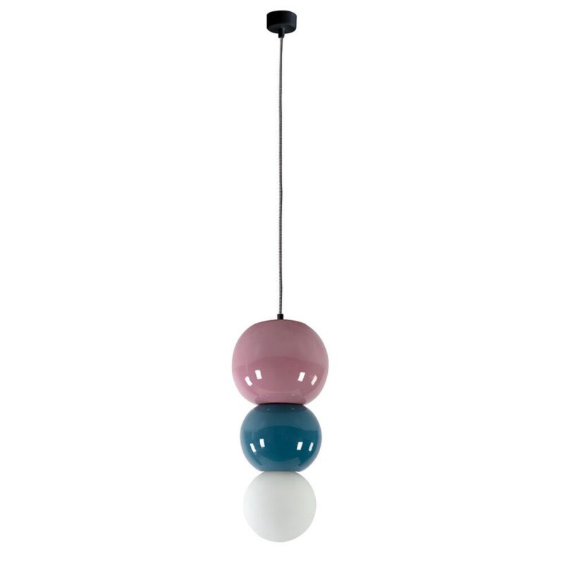 Lampa wisząca ILUMI Morgo biały E14 1 źródło światła wariant 3 kolor różowy niebieski biały wys. 186 cm 1 szt.