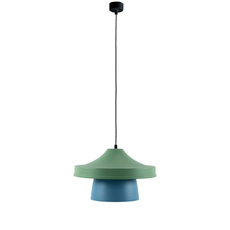 Lampa wisząca ILUMI Risto niebieski E27 1 źródło światła kolor niebieski miętowy wys. 168 cm 1 szt.