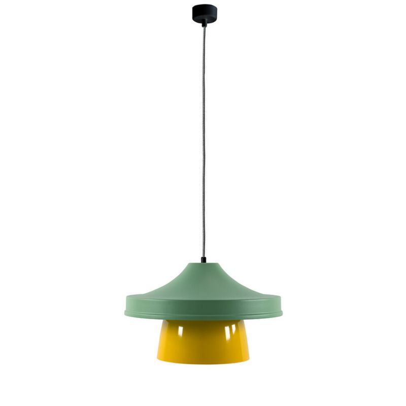 Lampa wisząca ILUMI Risto żółty E27 1 źródło światła kolor żółty miętowy wys. 168 cm 1 szt.