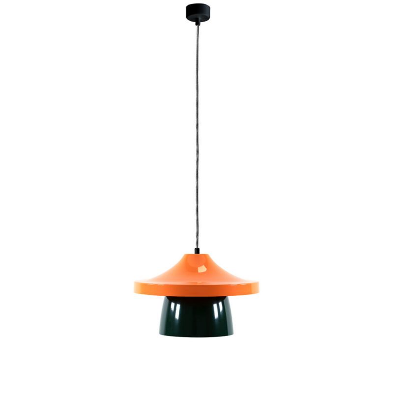 Lampa wisząca ILUMI Risto zielony E27 1 źródło światła kolor zielony pomarańczowy wys. 168 cm 1 szt.