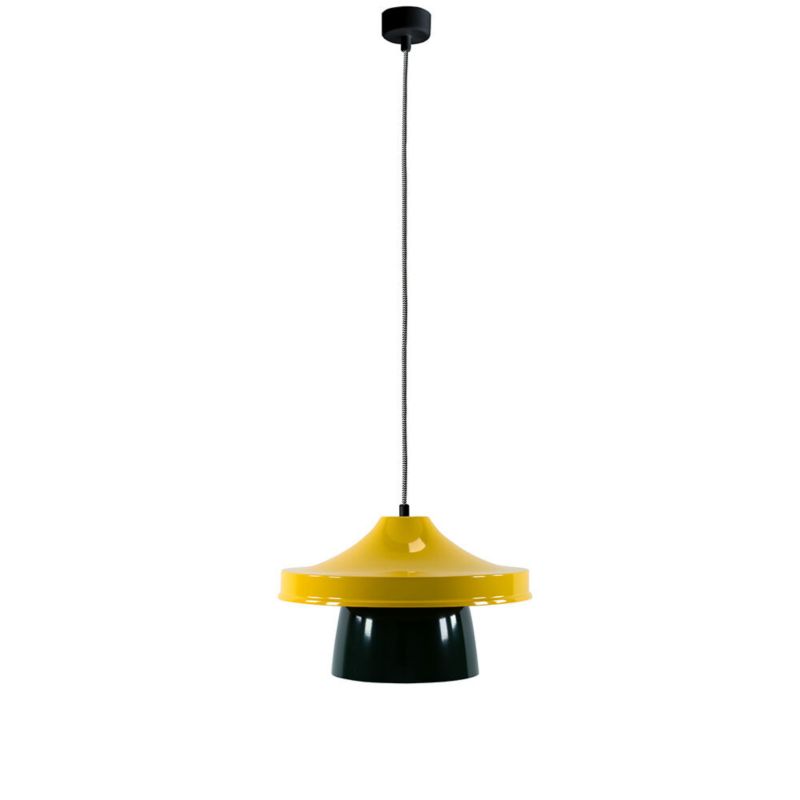 Lampa wisząca ILUMI Risto zielony E27 1 źródło światła kolor zielony żółty wys. 168 cm 1 szt.