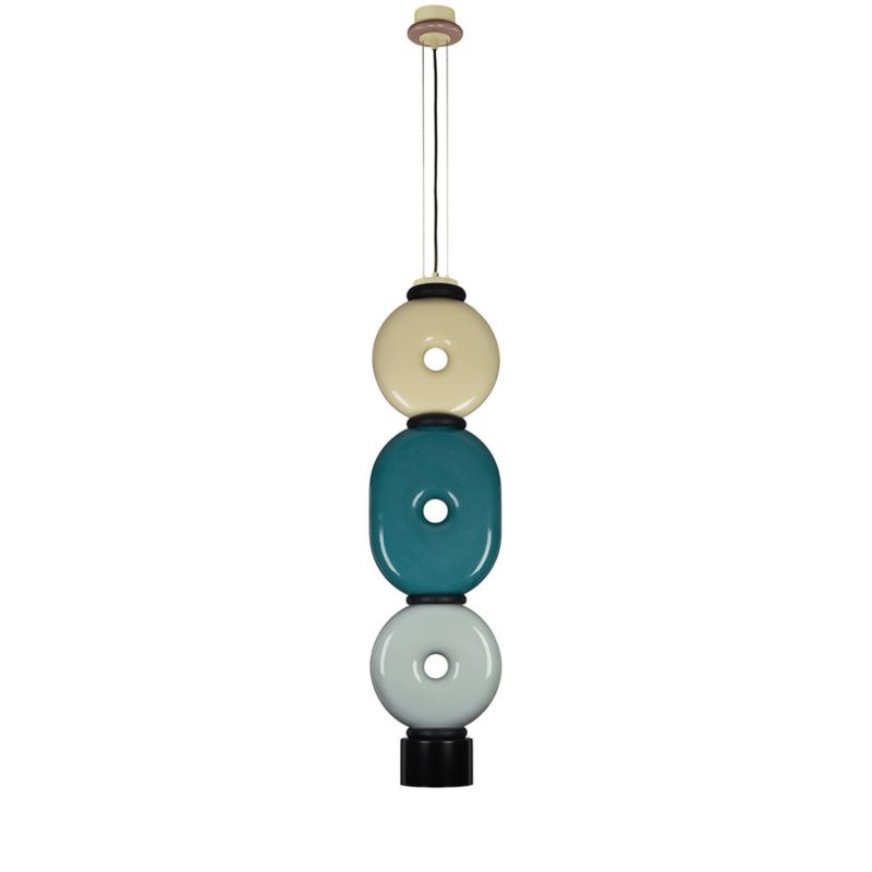 Lampa wisząca ILUMI Tonat szary GX53 1 źródło światła wariant 3 trio kolor kremowy morski szary wys. 160 cm 1 szt.