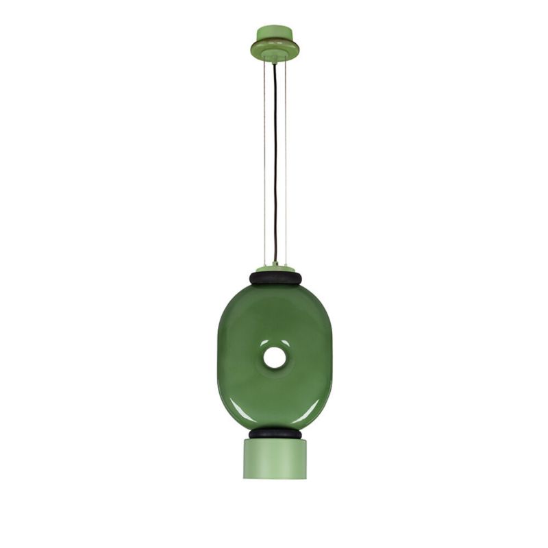 Lampa wisząca ILUMI Tonat zielony GX53 1 źródło światła wariant 1 owal wys. 160 cm 1 szt.