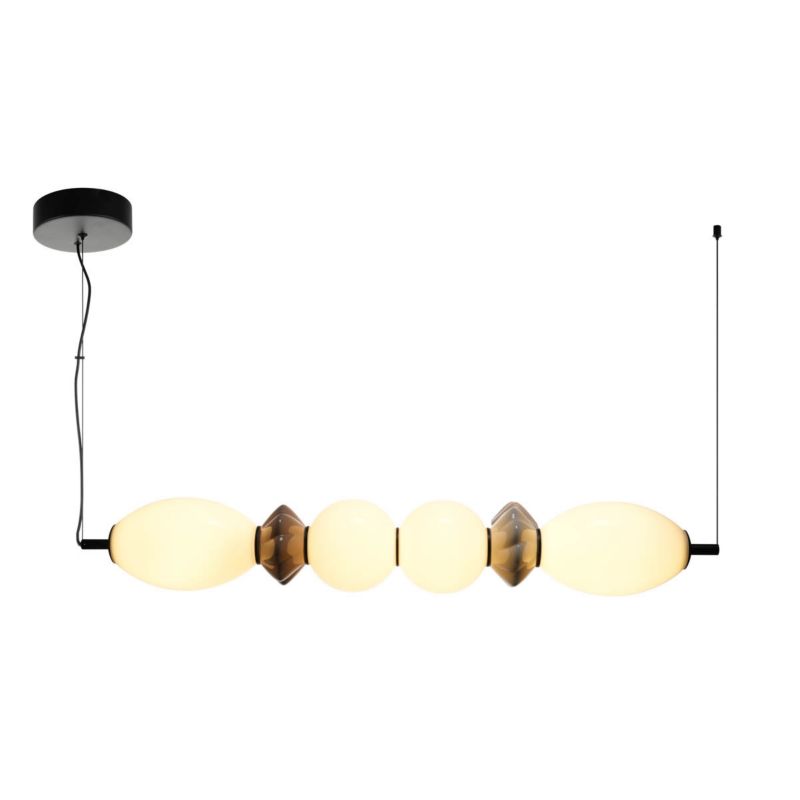 Lampa wisząca Italux BALOS czarna matowa 1 x LED 23W  2840lm wym:120x82x12cm IP20 -1 szt.