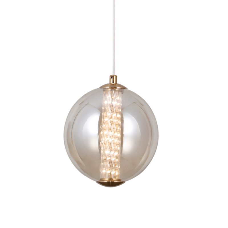 Lampa wisząca Italux Butero 6319 złoto-bursztynowy dekoracyjna wbudowany LED 6W 1 szt.