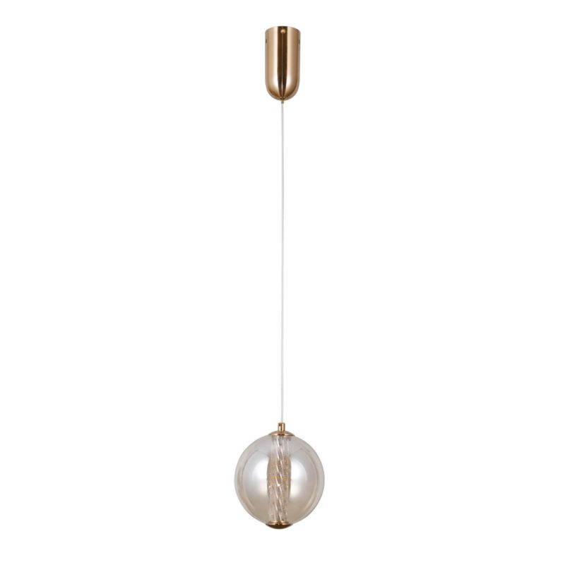Lampa wisząca Italux Butero 6319 złoto-bursztynowy dekoracyjna wbudowany LED 6W 1 szt.