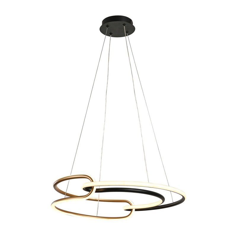 Lampa wisząca Italux Casar czarno-złota LED 40W 3000/4000/6000K 3400lm IP20 - 1 szt.