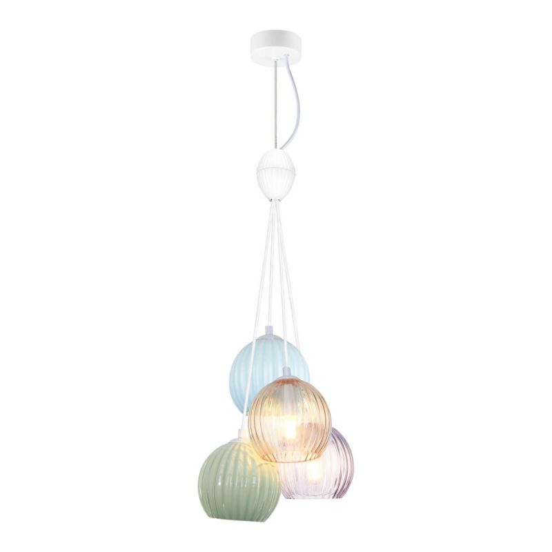 Lampa wisząca Italux CASES zielono-niebiesko-biała  4xE14x40W wym:201x26x26cm IP20 -1 szt.