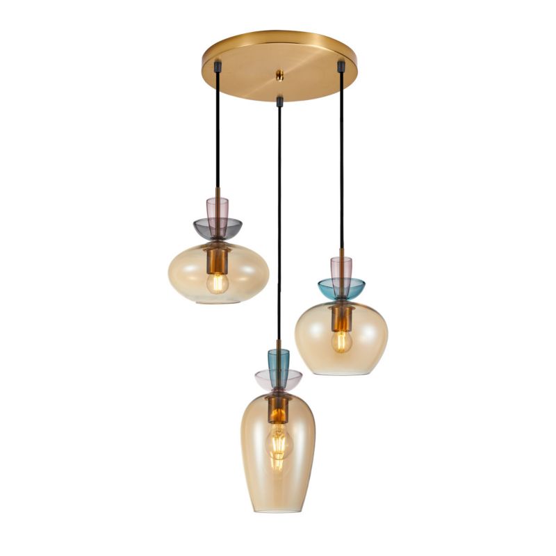 Lampa wisząca Italux FANDA złota 3xE27x40W wym:130x45x45cm IP20 -1 szt.
