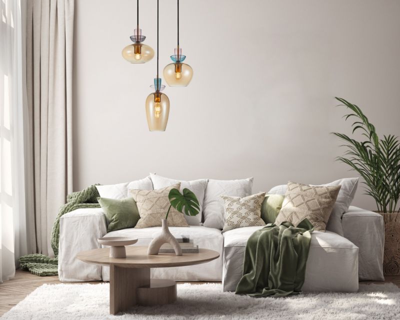 Lampa wisząca Italux FANDA złota 3xE27x40W wym:130x45x45cm IP20 -1 szt.