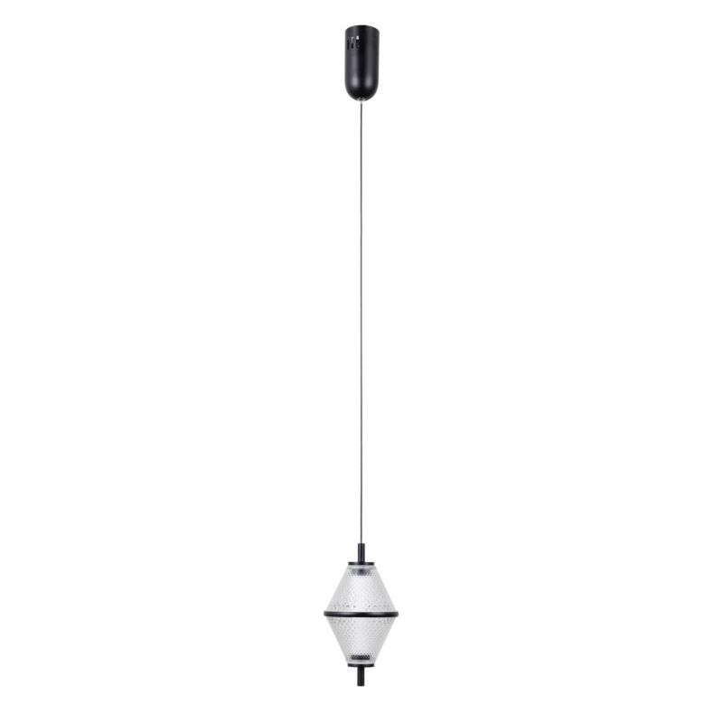 Lampa wisząca Italux FUENTE czarna matowa 1 x LED 5W  422lm wym:120x13x13cm IP20 -1 szt.