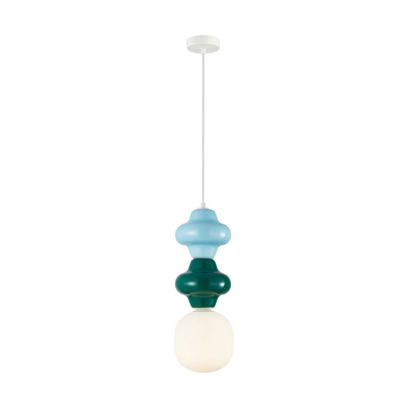 Lampa wisząca Italux LATERA zielono-niebieska  1xE14x40W wym:120x18x18cm IP20 -1 szt.