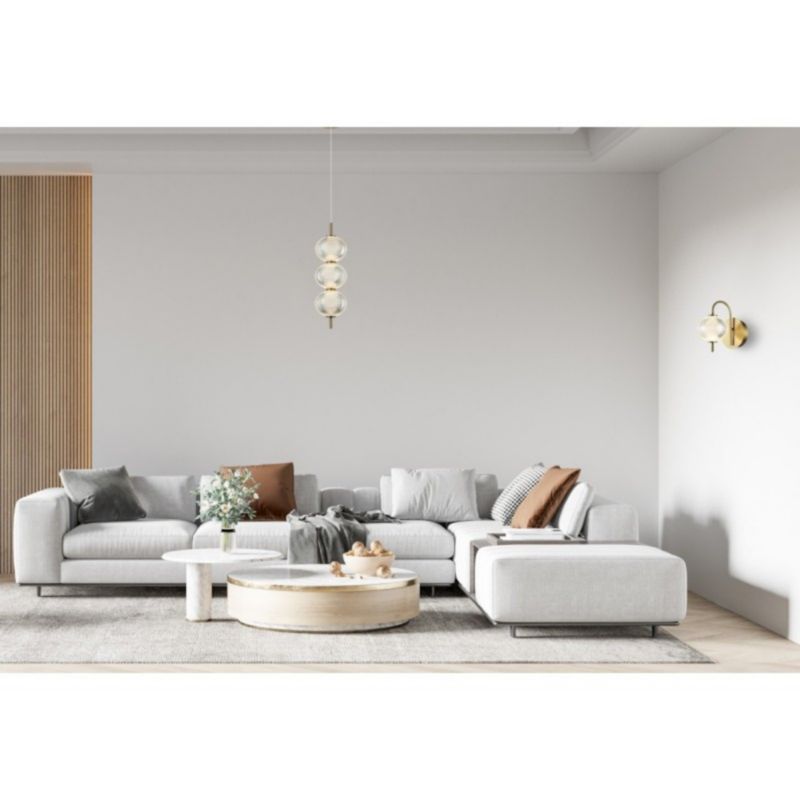Lampa wisząca Italux Lazie 1759 mosiężno-przezroczysty dekoracyjna wbudowany LED 13W 1 szt.