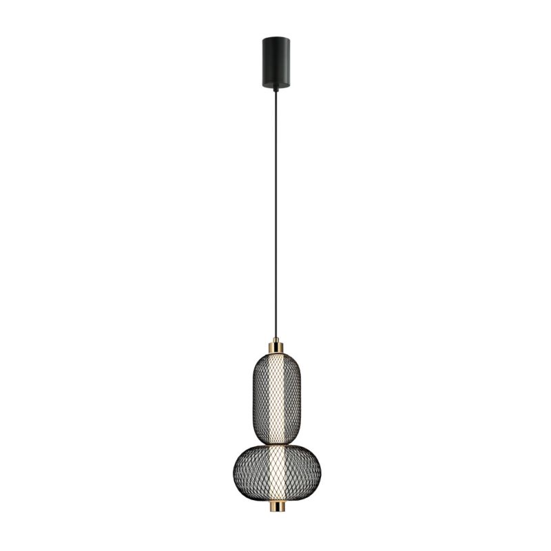 Lampa wisząca Italux Marco 9518 czarno-stalowy nowoczesna wbudowany LED 10W 1 szt.