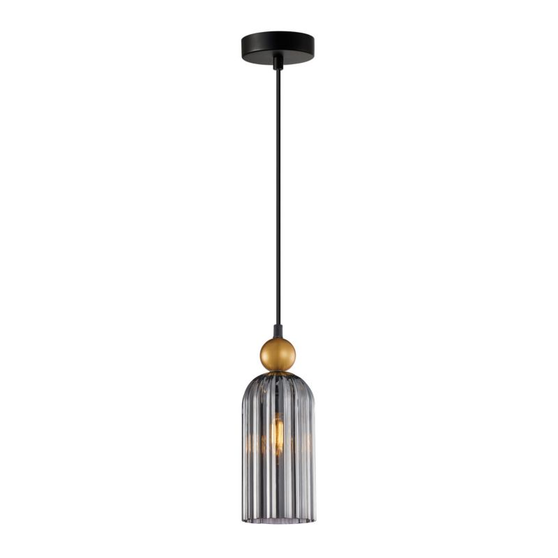 Lampa wisząca Italux Narisa 0686 czarno-złota-dymiona nowoczesna 1xE27 x 1 szt.