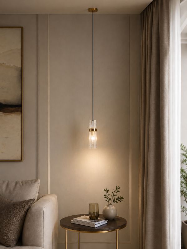Lampa wisząca Italux TARASO złota 1xE14x40W wym:120x8x8cm IP20 -1 szt.
