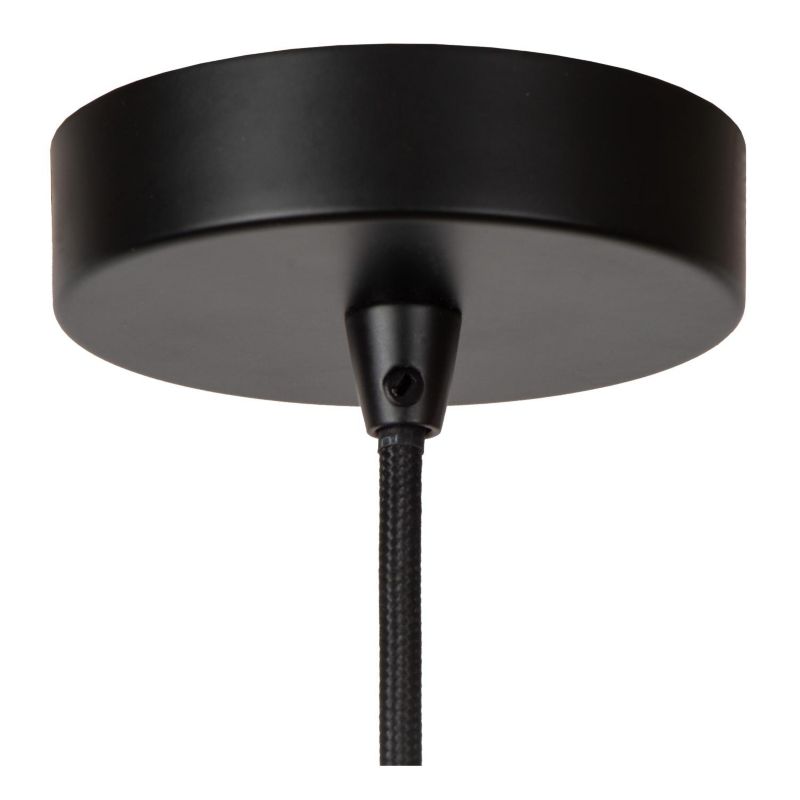 Lampa wisząca jedwabny plisowany klosz Lucide FOLD biało-czarna 1xE27x40W IP20 wym:160x40x40cm - 1 szt.