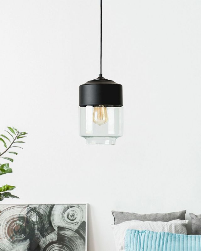 Lampa wisząca Jurua Szkło Czarny 1 szt.