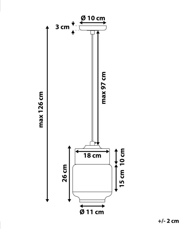 Lampa wisząca Jurua Szkło Czarny 1 szt.