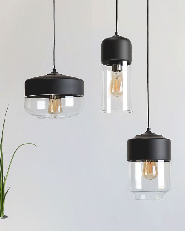 Lampa wisząca Jurua Szkło Czarny 1 szt.