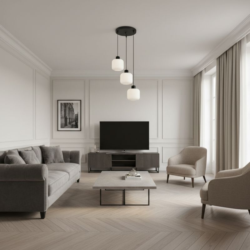 Lampa wisząca kaskada 3xE27 białe klosze loft industrialna nad stół BEKA BIANCO 14-962