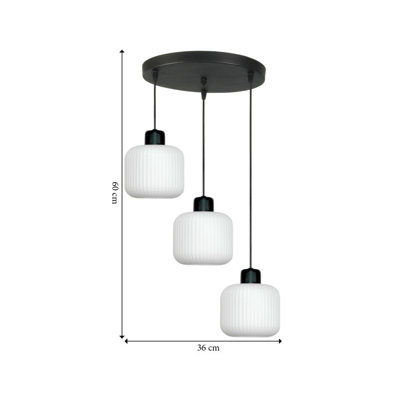 Lampa wisząca kaskada 3xE27 białe klosze loft industrialna nad stół BEKA BIANCO 14-962