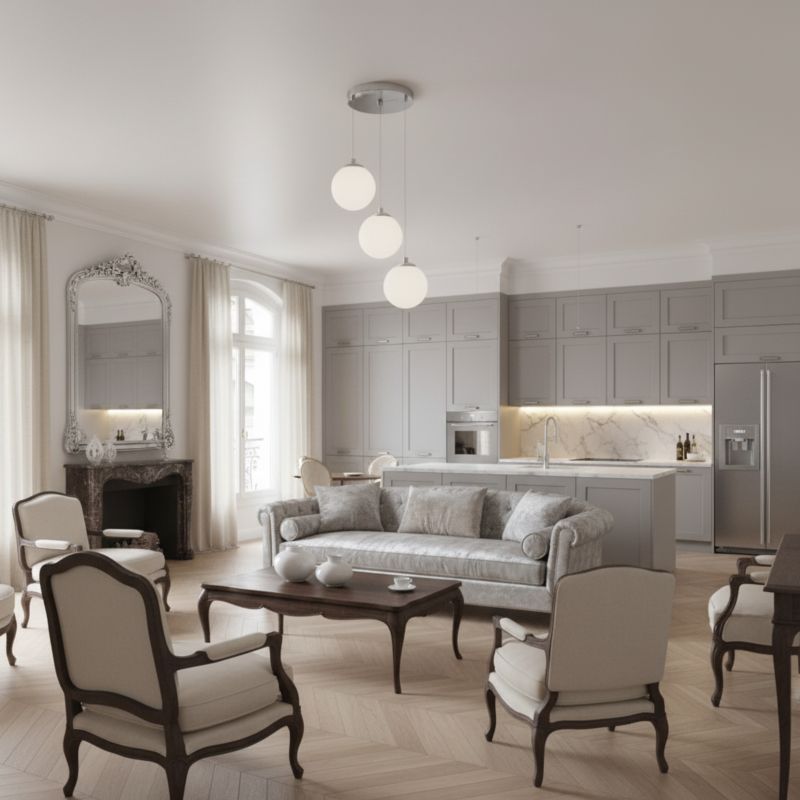 Lampa wisząca kaskada EDYLIT 3xE14 białe kule chrom glamour nowoczesna LEPE 13-572 1 szt.