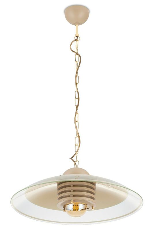 Lampa Wisząca Kitchen HowHomely Beżowa Szkło 1xE27 65 x 47 cm 1 szt.