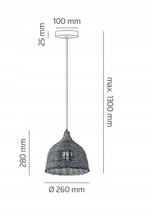 Lampa Wisząca klosz Rattanowy LLs Sufitowa Pleciona E27 1szt.