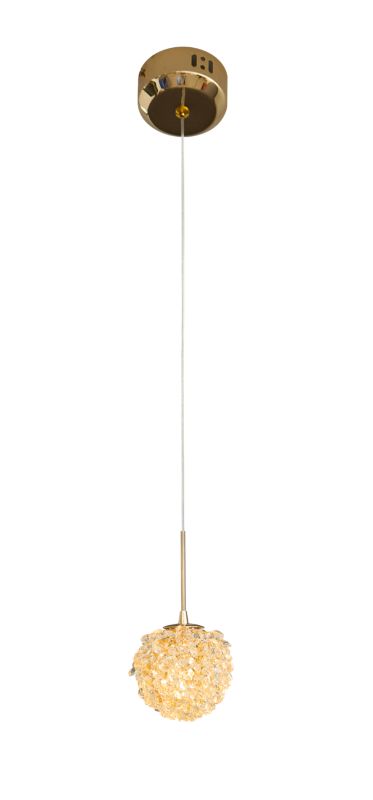 Lampa wisząca klosz z kryształu Maxlight RITA złota 1xG9x10W IP20 wym:150x12x12cm - 1 szt.